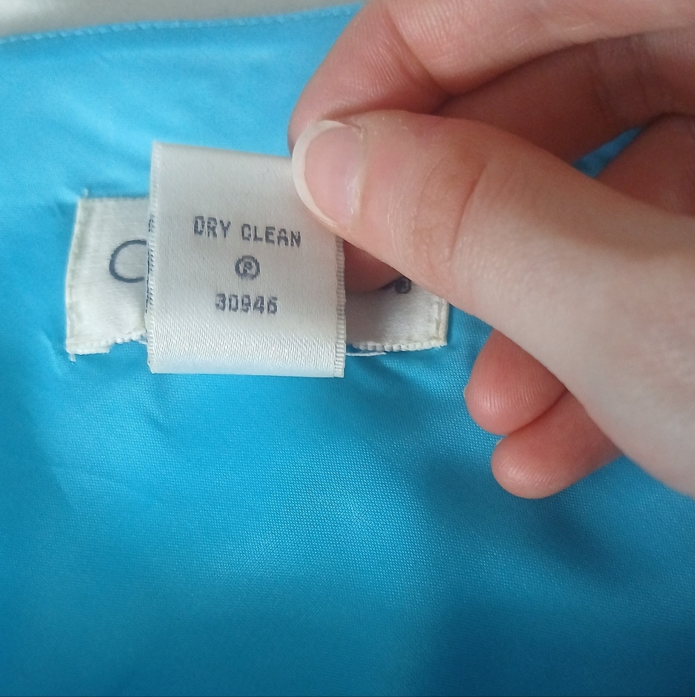 Vintage Chadwicks 100% Silk Aqua Sleeveless Midi Sheath Dress - Picture 9 of 9